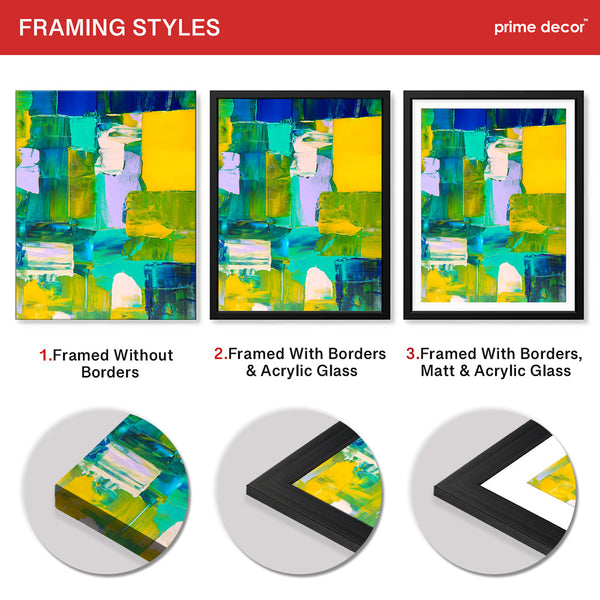 Colorful Abstract Art Paint Strokes Over Beautiful Background | Abstract Office Artwork #00467 - Prime Décor