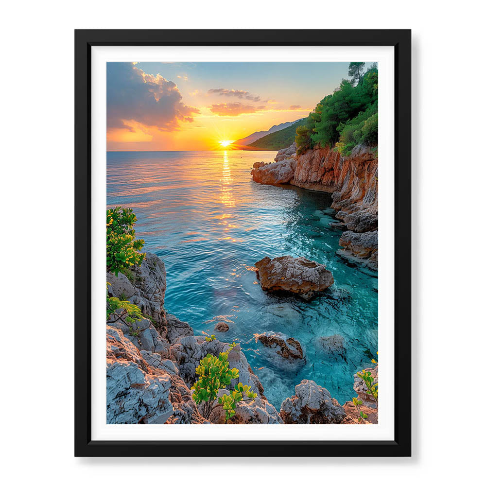 Beautiful View Of A Sunrise From A Beach | Abstract Nature Artwork #00469 - Prime Décor
