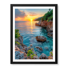 Beautiful View Of A Sunrise From A Beach | Abstract Nature Artwork #00469 - Prime Décor