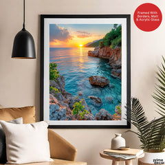 Beautiful View Of A Sunrise From A Beach | Abstract Nature Artwork #00469 - Prime Décor