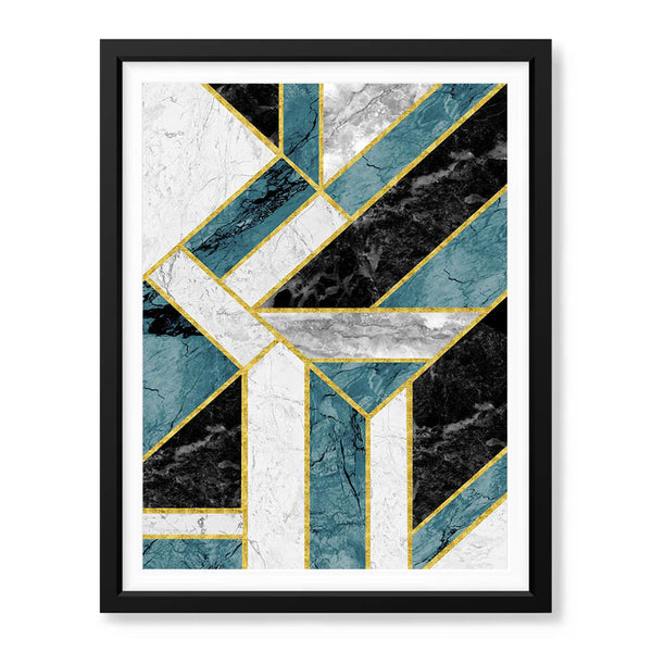 Colorful Abstract Geometric Shapes Over White Background | Abstract Office Artwork #00474 - Prime Décor