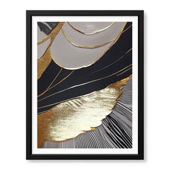 Black & Gold Abstract Design Over White Background | Abstract Fashion Artwork #00476 - Prime Décor