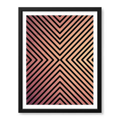 Black Lines Over Pink Tan Background Abstract Design | Abstract Office Artwork #0047 - Prime Décor