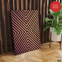 Black Lines Over Pink Tan Background Abstract Design | Abstract Office Artwork #0047 - Prime Décor