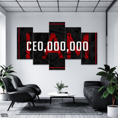 I AM CEO With Dollars In The Background (5 Panel) Office Wall Art - Prime Décor