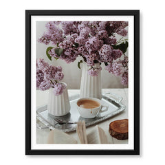 Beautiful Cup Of Tree With Flowers On A Table | Abstract Fashion Artwork #00480
