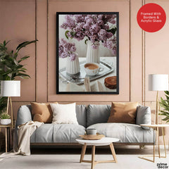 Beautiful Cup Of Tree With Flowers On A Table | Abstract Fashion Artwork #00480
