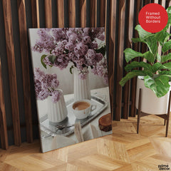 Beautiful Cup Of Tree With Flowers On A Table | Abstract Fashion Artwork #00480