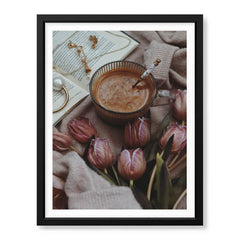Beautiful Cup Of Tree With Flowers On A Table | Abstract Fashion Artwork #00482