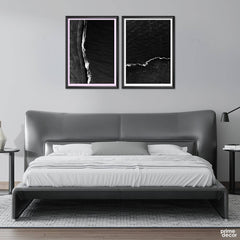 Black Ocean Waters (2 Panel) Seascape Wall Art - Prime Décor