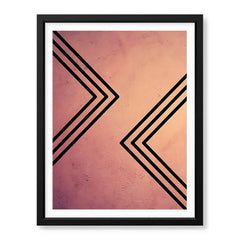 Black Lines Over Pink Tan Background Abstract Design | Abstract Office Artwork #0048 - Prime Décor