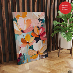 Colorful Abstract Floral Design Over White Background | Abstract Floral Artwork #00492