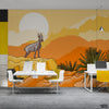 Mountain Goat At Sunset Illustration | Office Wallpaper Mural