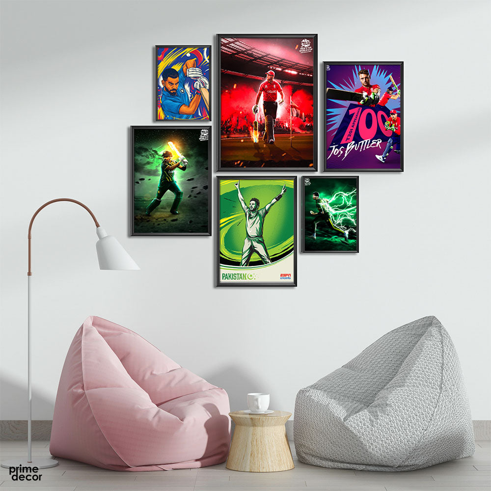Cricket Series Set (6 Panel) Sports Wall Art - Prime Décor