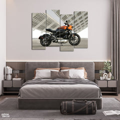 The Brown Harley's Grace (4 Panel) Bikes Wall Art - Prime Décor