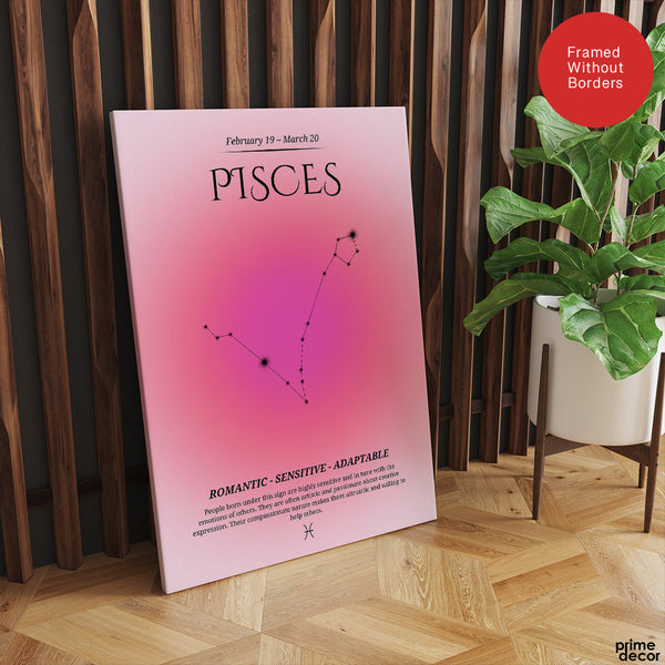 Pisces Abstract Stars Sign Art | Abstract Nature Artwork #00502 - Prime Décor