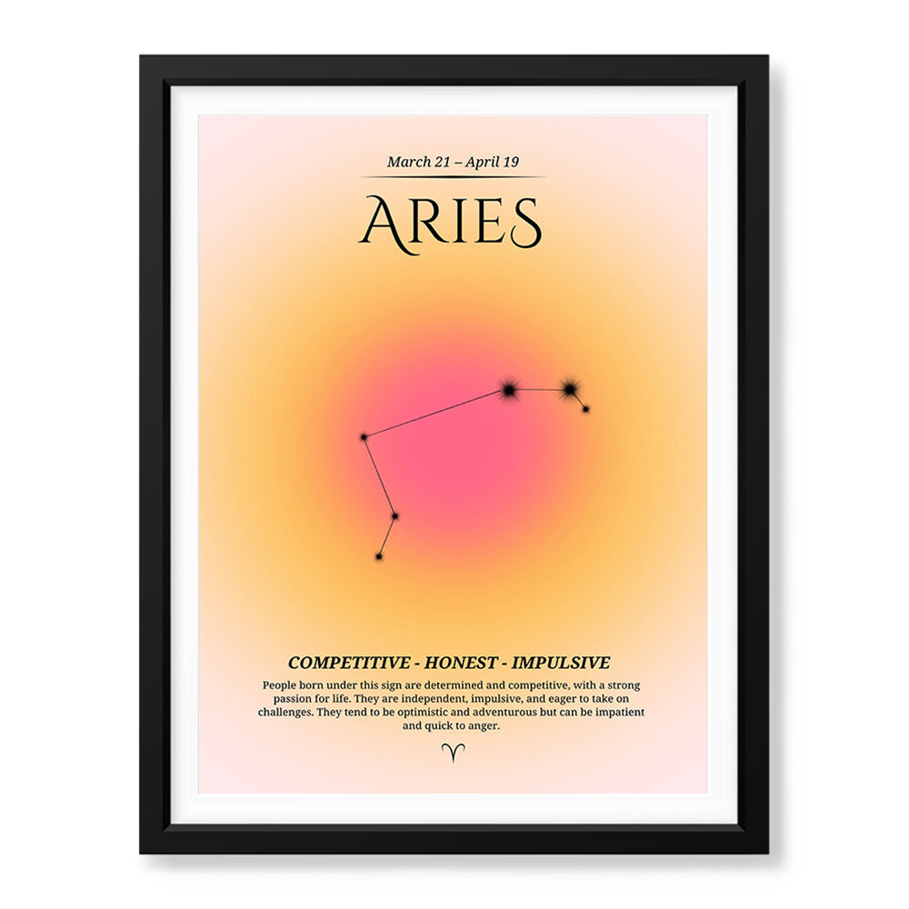 Aries Abstract Stars Sign Art | Abstract Nature Artwork #00503 - Prime Décor