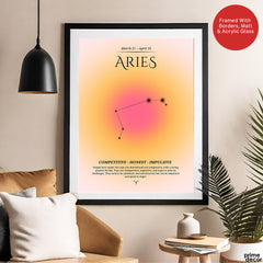 Aries Abstract Stars Sign Art | Abstract Nature Artwork #00503 - Prime Décor