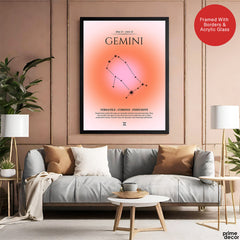 Gemini Abstract Stars Sign Art | Abstract Nature Artwork #00510 - Prime Décor