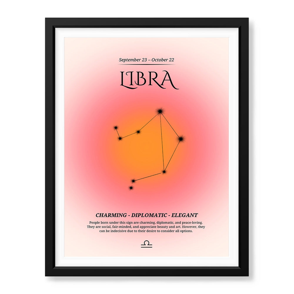 Libra Abstract Stars Sign Art | Abstract Nature Artwork #00511 - Prime Décor
