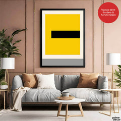 Black Yellow & Grey Abstract Design | Abstract Office Artwork #0051 - Prime Décor