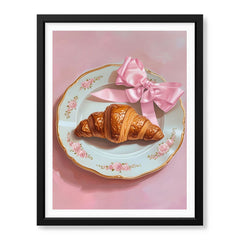 Croissant Delight on Vintage Plate | Abstract Fashion Artwork #00523