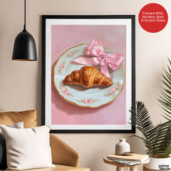Croissant Delight on Vintage Plate | Abstract Fashion Artwork #00523