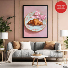 Croissant Delight on Vintage Plate | Abstract Fashion Artwork #00523