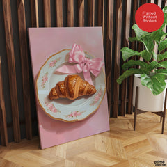 Croissant Delight on Vintage Plate | Abstract Fashion Artwork #00523