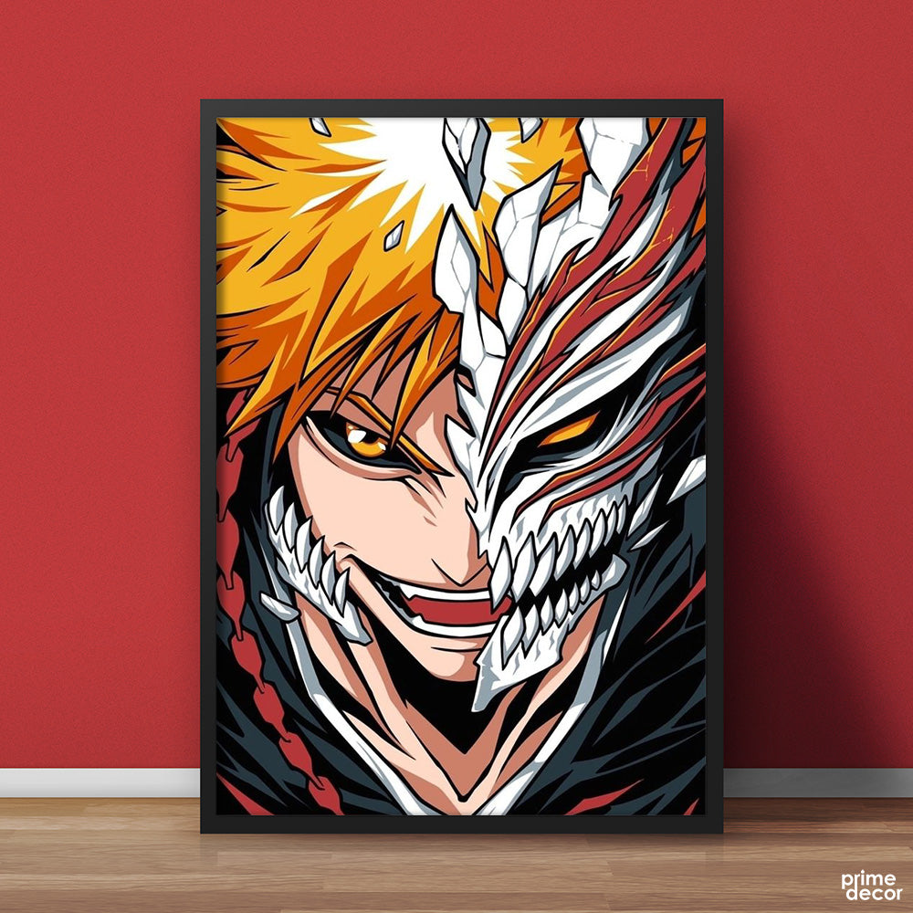 Ichigo Kurosaki Split Face Bleach Manga Series | Anime Wall Art - Prime Décor