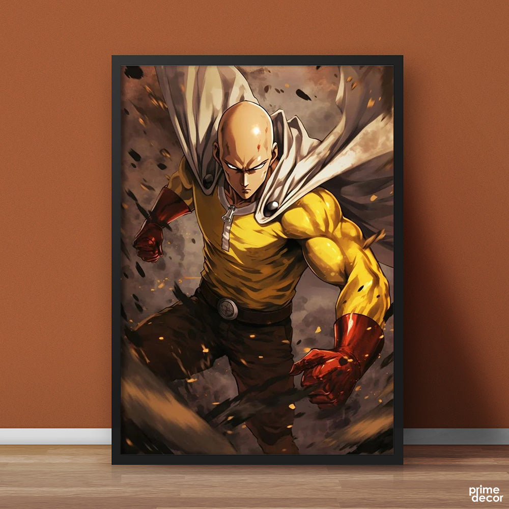 Saitama In Action One Punch Man Manga Series | Anime Wall Art - Prime Décor