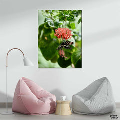 Red Lacewing And Butterfly (Single Panel) Nature Wall Art - Prime Décor