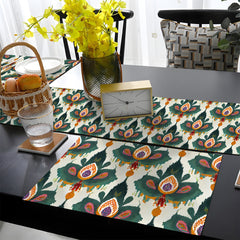 Greenish Anthemion Floral Pattern | Table Runner and Placemat Set
