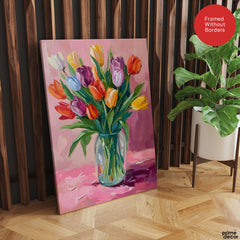 Beautiful Colorful Flowers In A Pot | Abstract Floral Artwork #00533