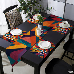 Colorful Abstract Grometric Shapes | Table Runner and Placemat Set