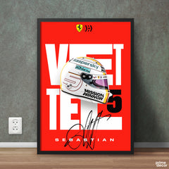 Sebestian Vettel Helmet & Signature Formula 1 Racing | Sports Wall Art - Prime Décor