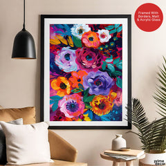 Abstract Colorful Flowers Art | Abstract Floral Artwork #00548