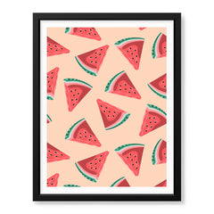 Abstract Watermelon Artwork Over Beige Background | Abstract Floral Artwork #00549