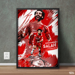Mohamed Salah In Red White Splashes Liverpool FC | Sports Wall Art - Prime Décor