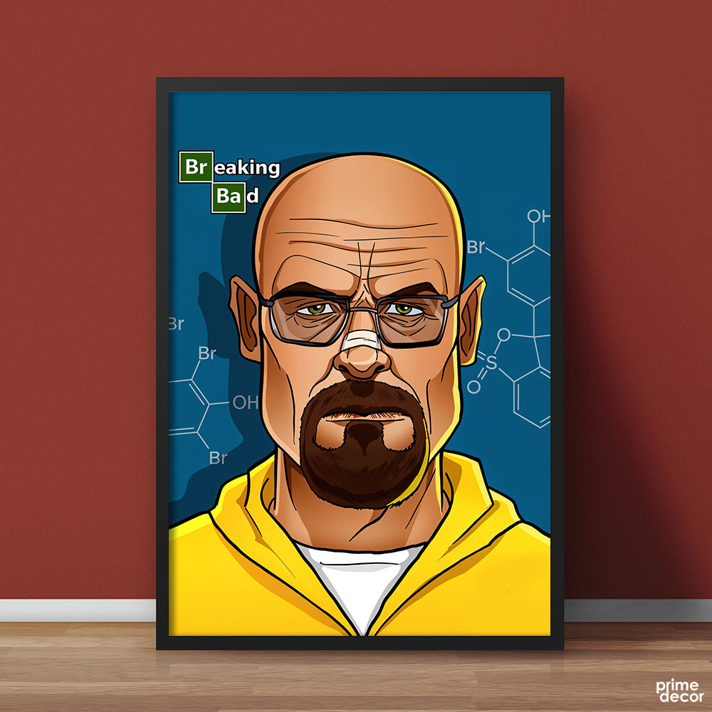 Walter White Caricature Breaking Bad Series Movies Wall Art