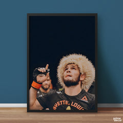 Khabib Nurmagomedov Looking Upward And Praising Allah | Sports Poster Wall Art - Prime Décor