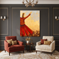Whirling Dervish Original Painting Acrylic Wall Art | Handmade Painting
