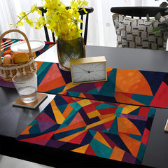 Colorful Abstract Grometric Shapes | Table Runner and Placemat Set