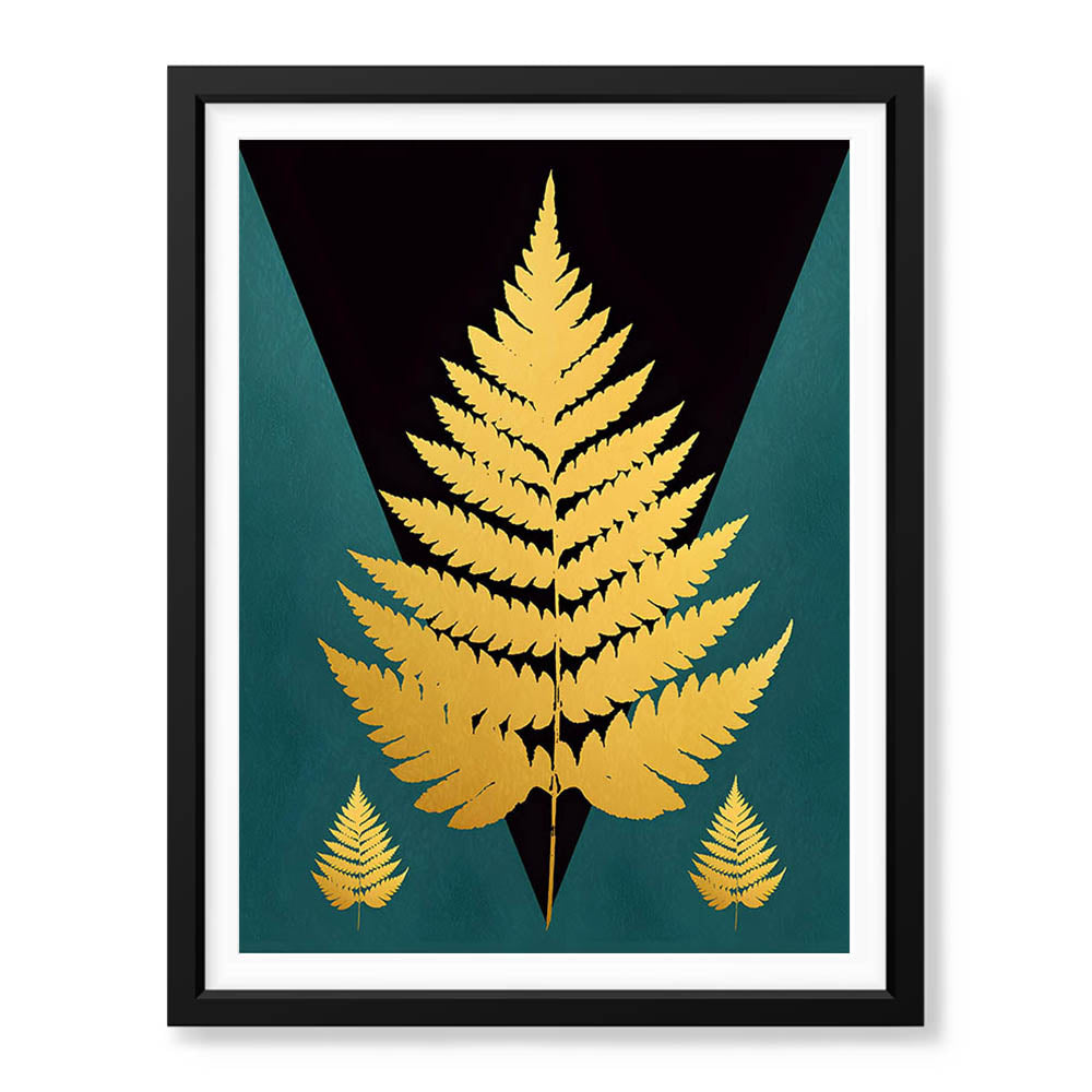 Gold Tropical Tree With Green And Black Background | Abstract Nature Artwork #0056 - Prime Décor