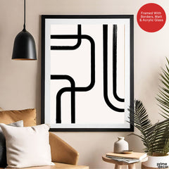 Abstract Black Line Artwork Over White Background | Abstract Fashion Artwork #00570