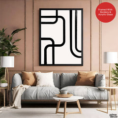 Abstract Black Line Artwork Over White Background | Abstract Fashion Artwork #00570