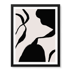 Abstract Black Line Artwork Over Beige Background | Abstract Fashion Artwork #00571