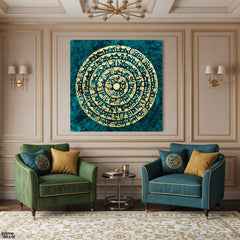 Ayatul Kursi Gold Leaf Original Painting Acrylic Wall Art | Handmade Painting