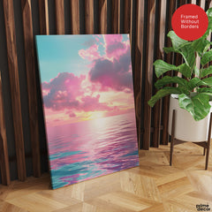 Beautiful Sunset View From Clouds In Sea | Abstract Nature Artwork #00583