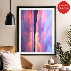 Colorful Sunset View From Clouds In Sea | Abstract Nature Artwork #00584